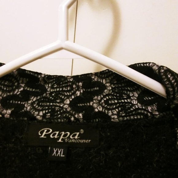 Unique Multitextured Long Black Cardigan - Picture 9 of 10